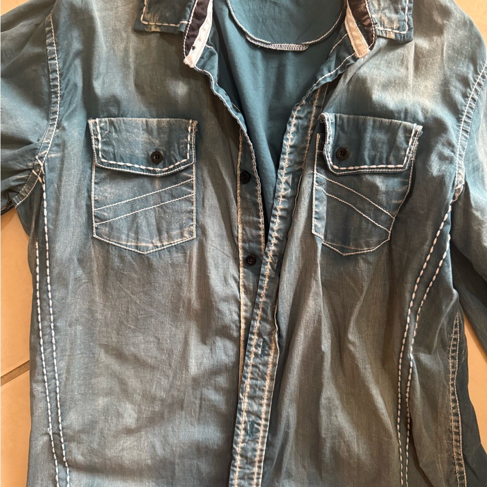 Roar Blue Button Down Kids Shirt